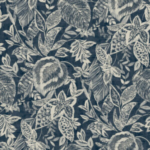 Papier Peint Mae Jungle Tropicale à fond bleu