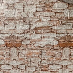Autocollant Effet Pierres 3D Blocs Brun-Clair-Rosé