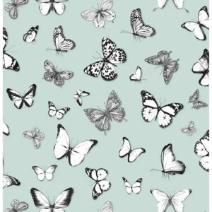 Papier Peint Papillons Vert-Pastel